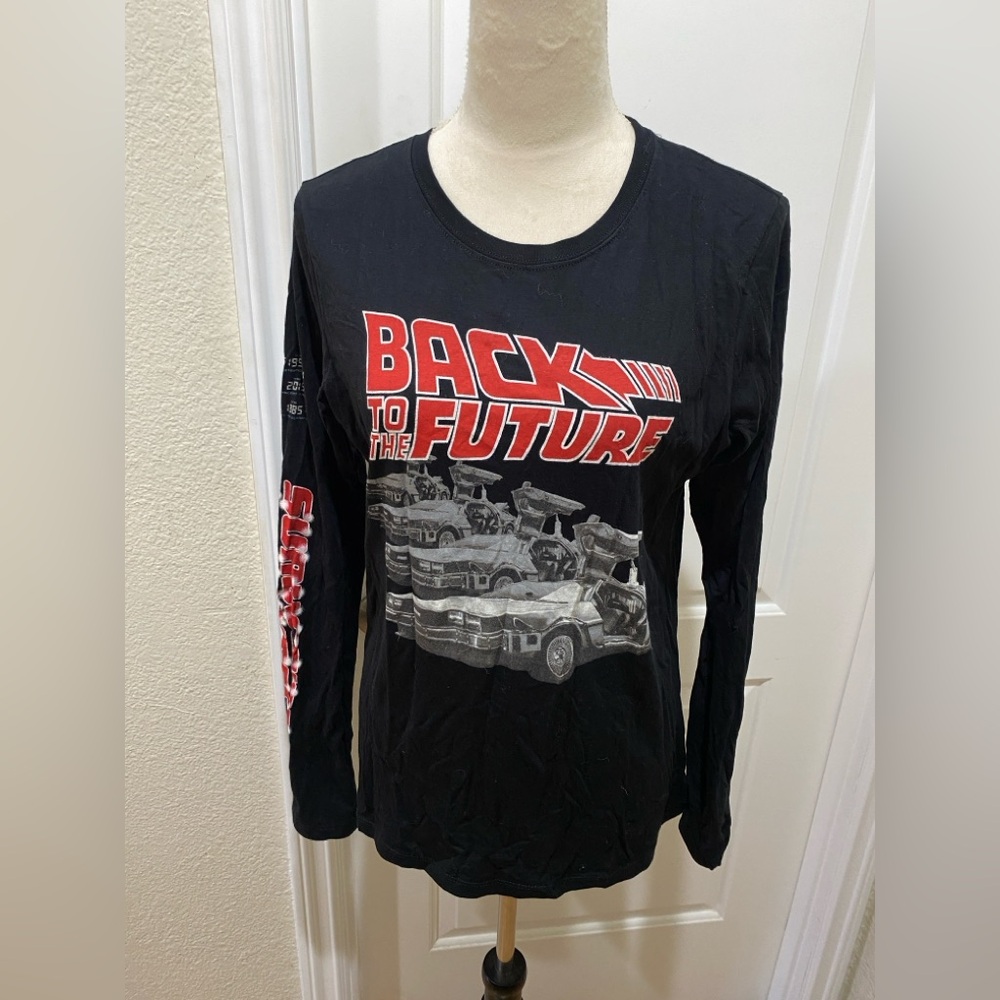 NWT Suavecito Pomade Back to the Future  Black Long Sleeve with Graphic Print